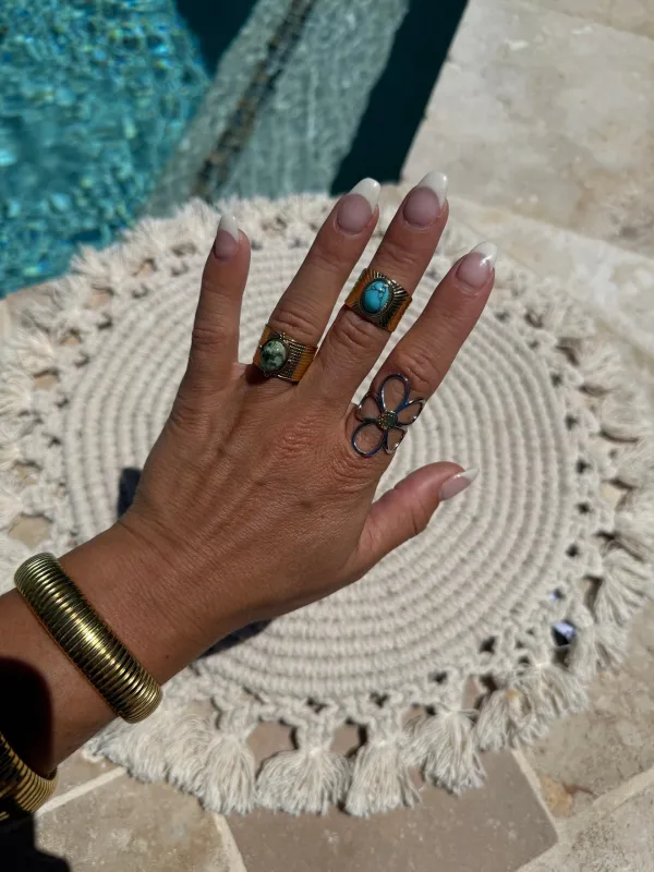 Reed 18K Gold Ring Turquoise sold by Chic by Ally B