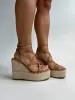 Fab Platform Strappy Wedges Camel sold by Chic by Ally B