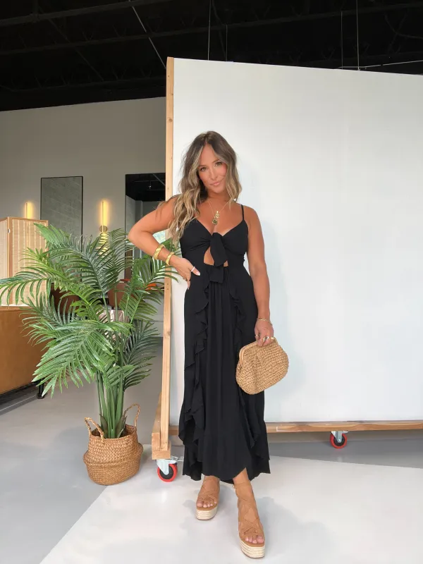 Salt Water Whispers Maxi Dress Black sold by Chic by Ally B