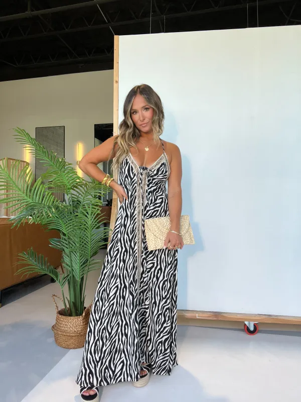 Wild Thoughts Maxi Dress Zebra Multi sold by Chic by Ally B