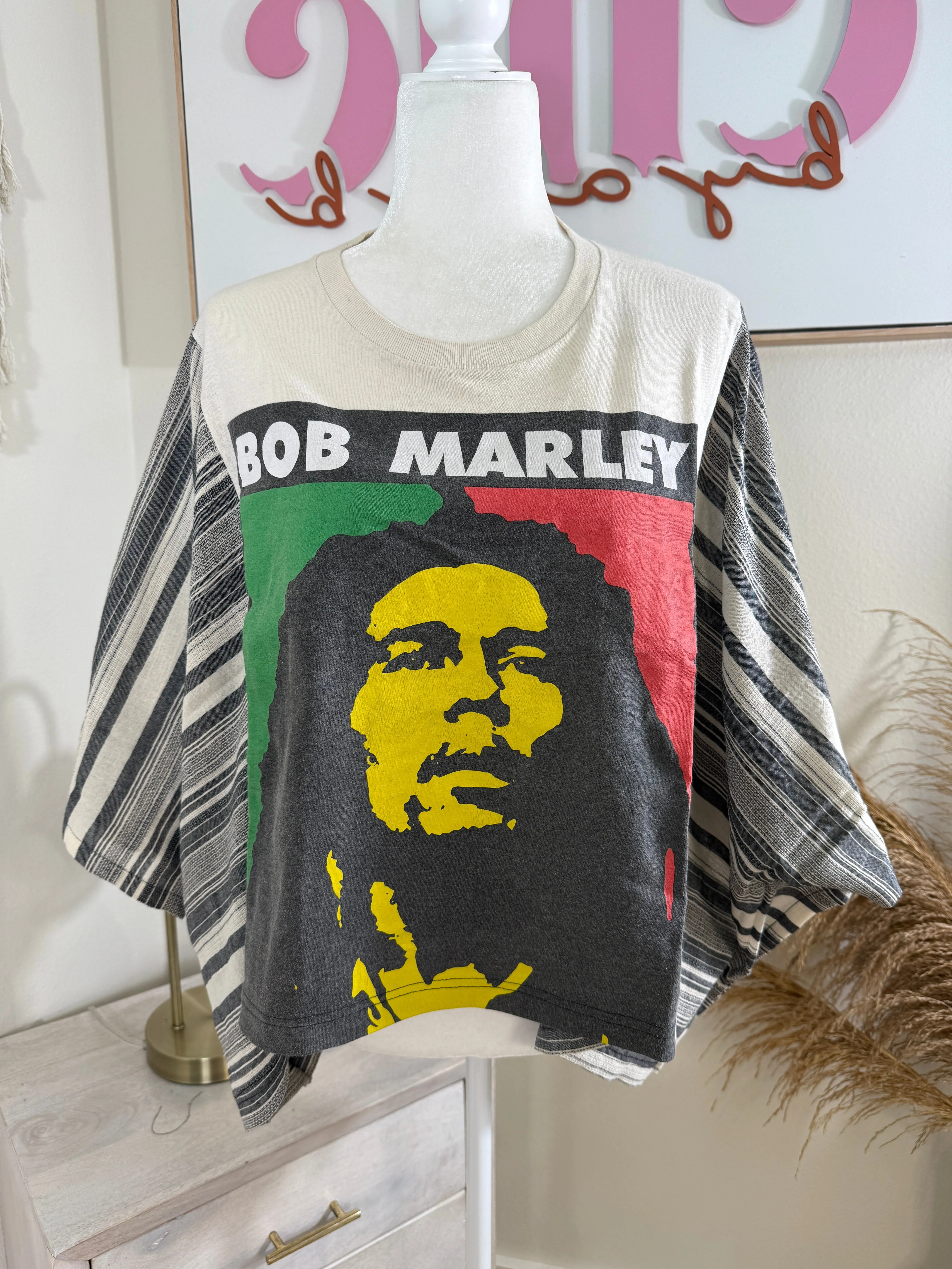 Bob Marley Mix & Match Tee White Stripe sold by Chic by Ally B