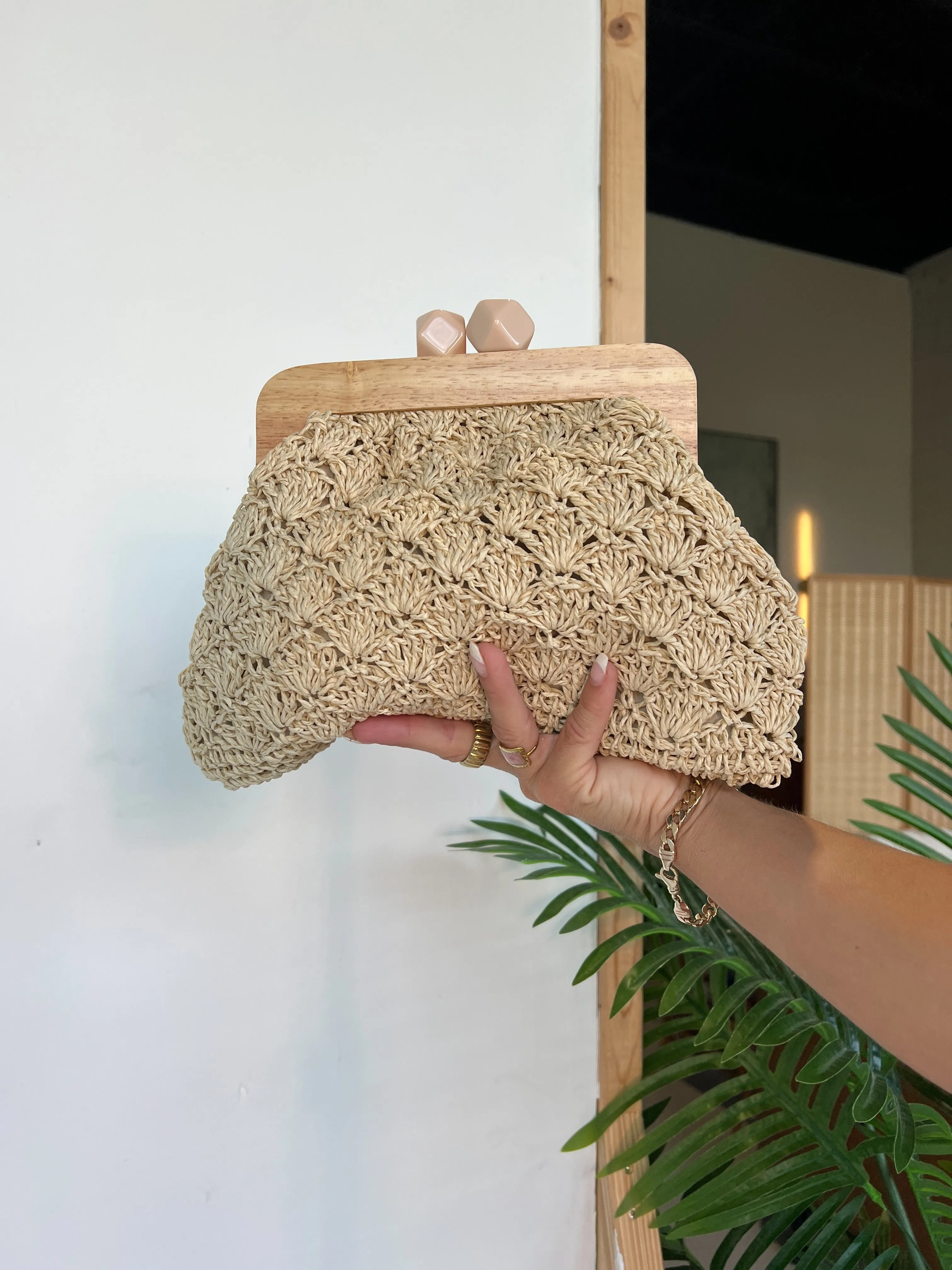 Sasha Straw Clutch Bag Ivory sold by Chic by Ally B product image thumbnail 2