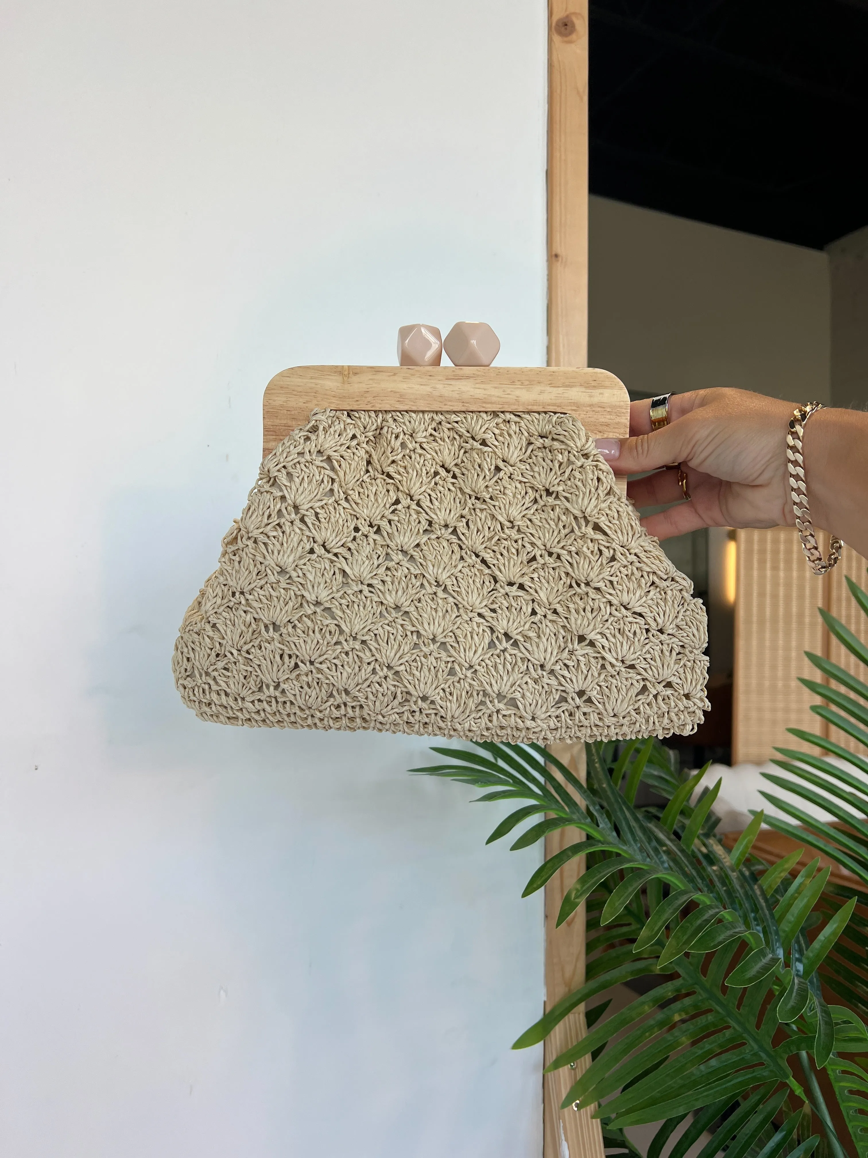Sasha Straw Clutch Bag Ivory sold by Chic by Ally B