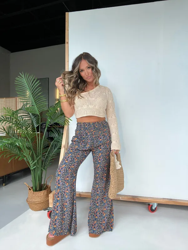 Dark Cove Floral Pants Navy sold by Chic by Ally B