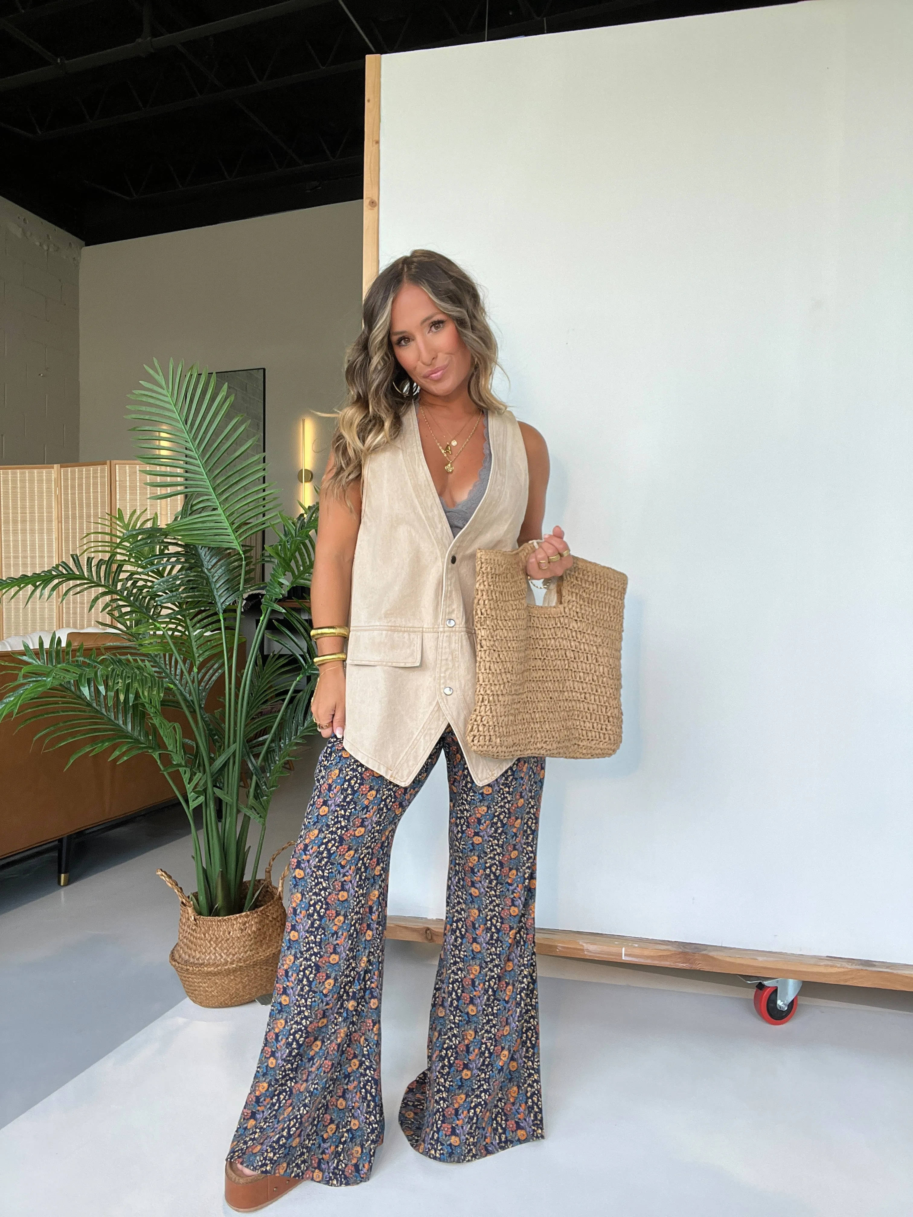 Dark Cove Floral Pants Navy sold by Chic by Ally B product image thumbnail 4