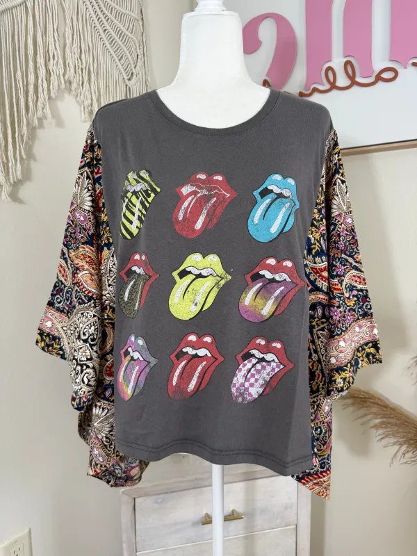 The Rolling Stones Mix & Match Tee Grey Floral sold by Chic by Ally B