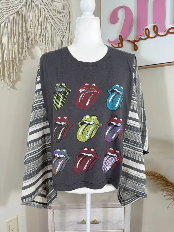 The Rolling Stones Mix & Match Tee Grey Stripe sold by Chic by Ally B
