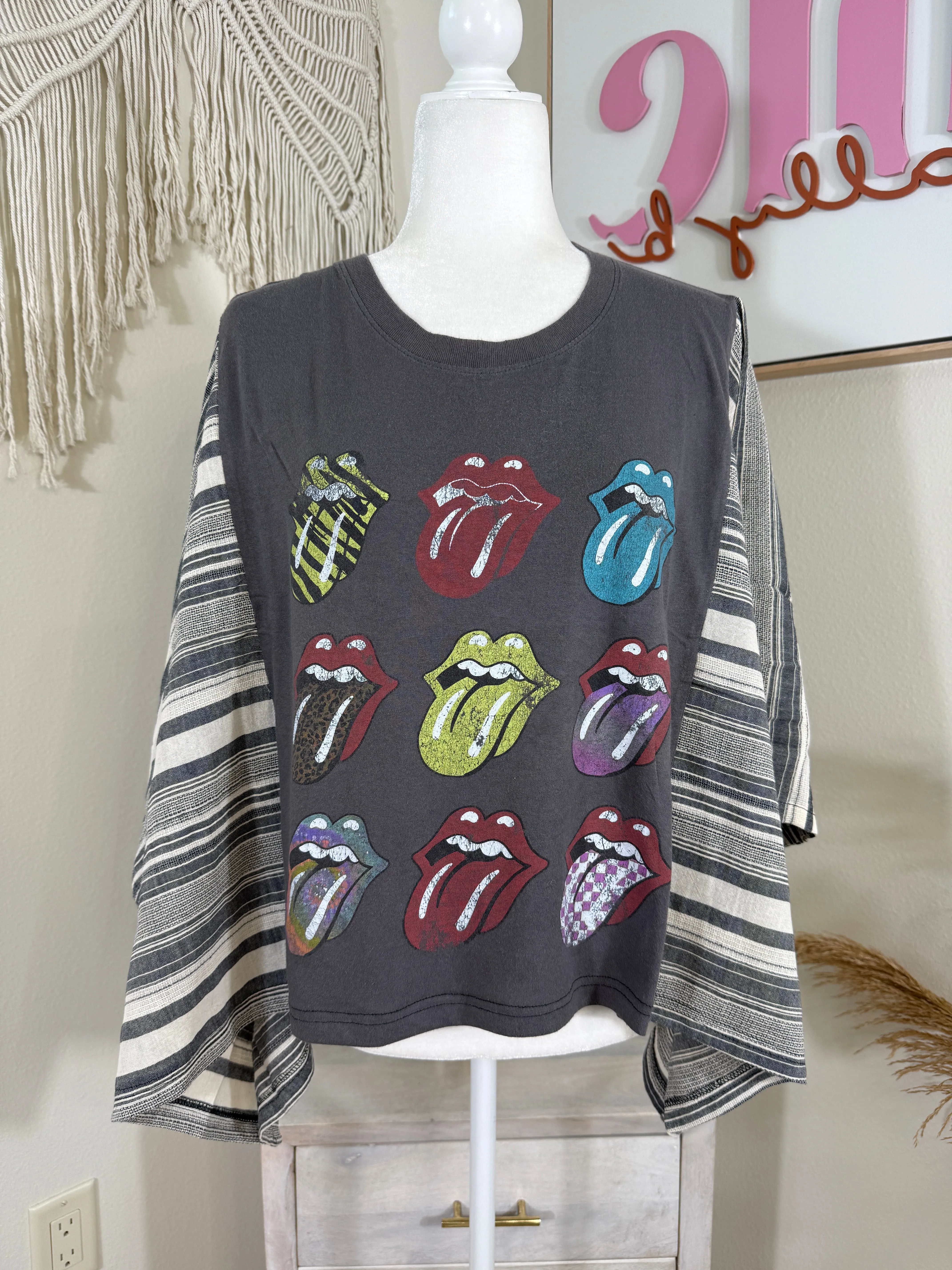 The Rolling Stones Mix & Match Tee Grey Stripe sold by Chic by Ally B