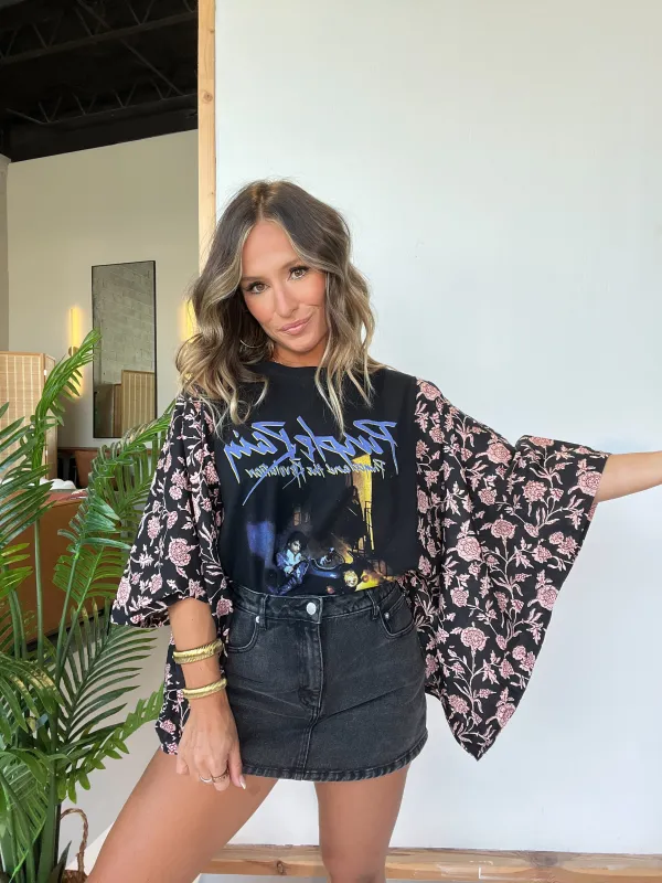 Purple Rain Mix & Match Tee Black Floral sold by Chic by Ally B