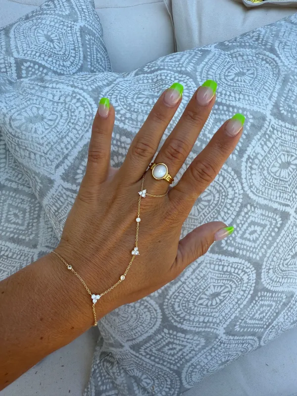 Lee Pearl Ring Gold sold by Chic by Ally B