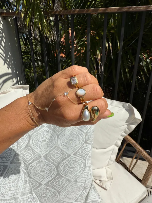 Amara Gem Ring Gold sold by Chic by Ally B