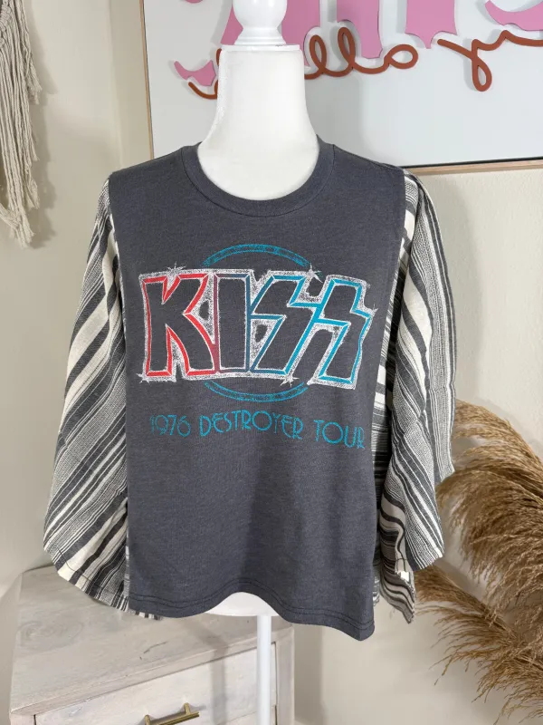 KISS Mix & Match Tee Grey Stripe sold by Chic by Ally B