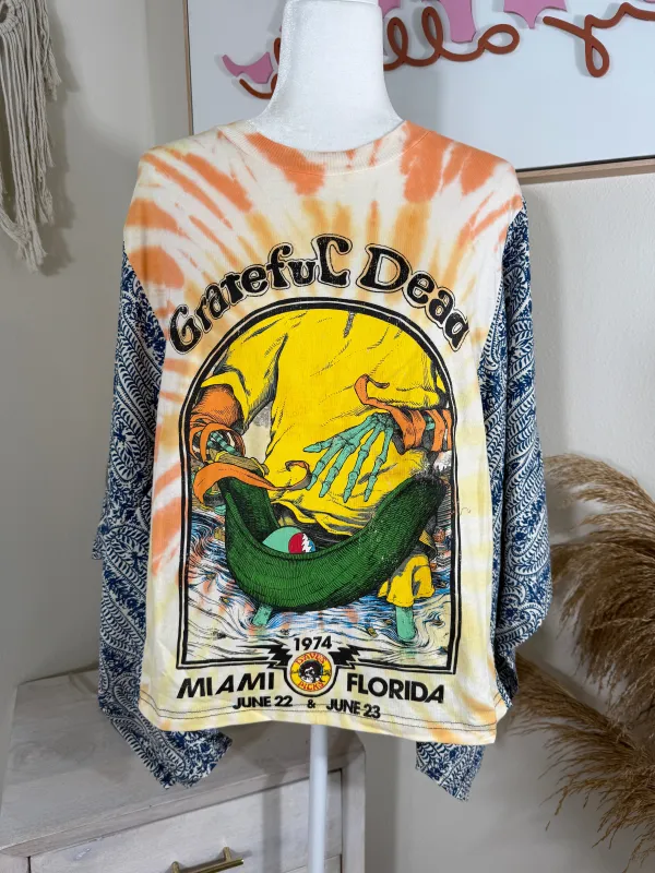 Grateful Dead Mix & Match Tee Tie Dye Blue Floral sold by Chic by Ally B