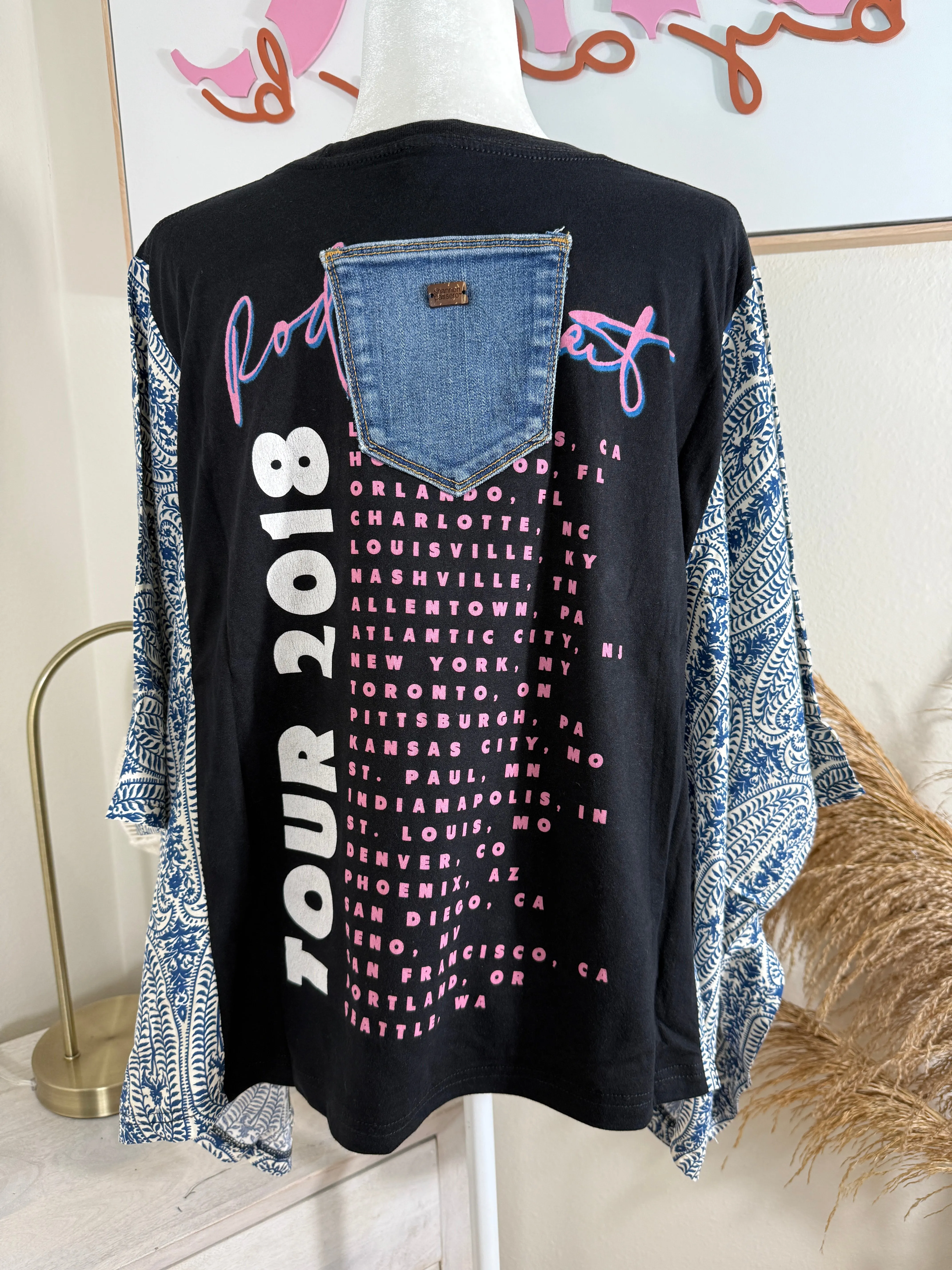 Rod Stewert Mix & Match Tee Black Blue Floral sold by Chic by Ally B product image thumbnail 2