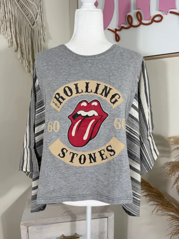 The Rolling Stones Mix & Match Tee Grey Stripe sold by Chic by Ally B