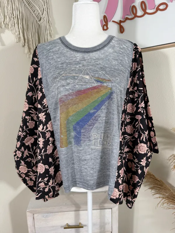 Pink Floyd Mix & Match Tee Grey Floral sold by Chic by Ally B