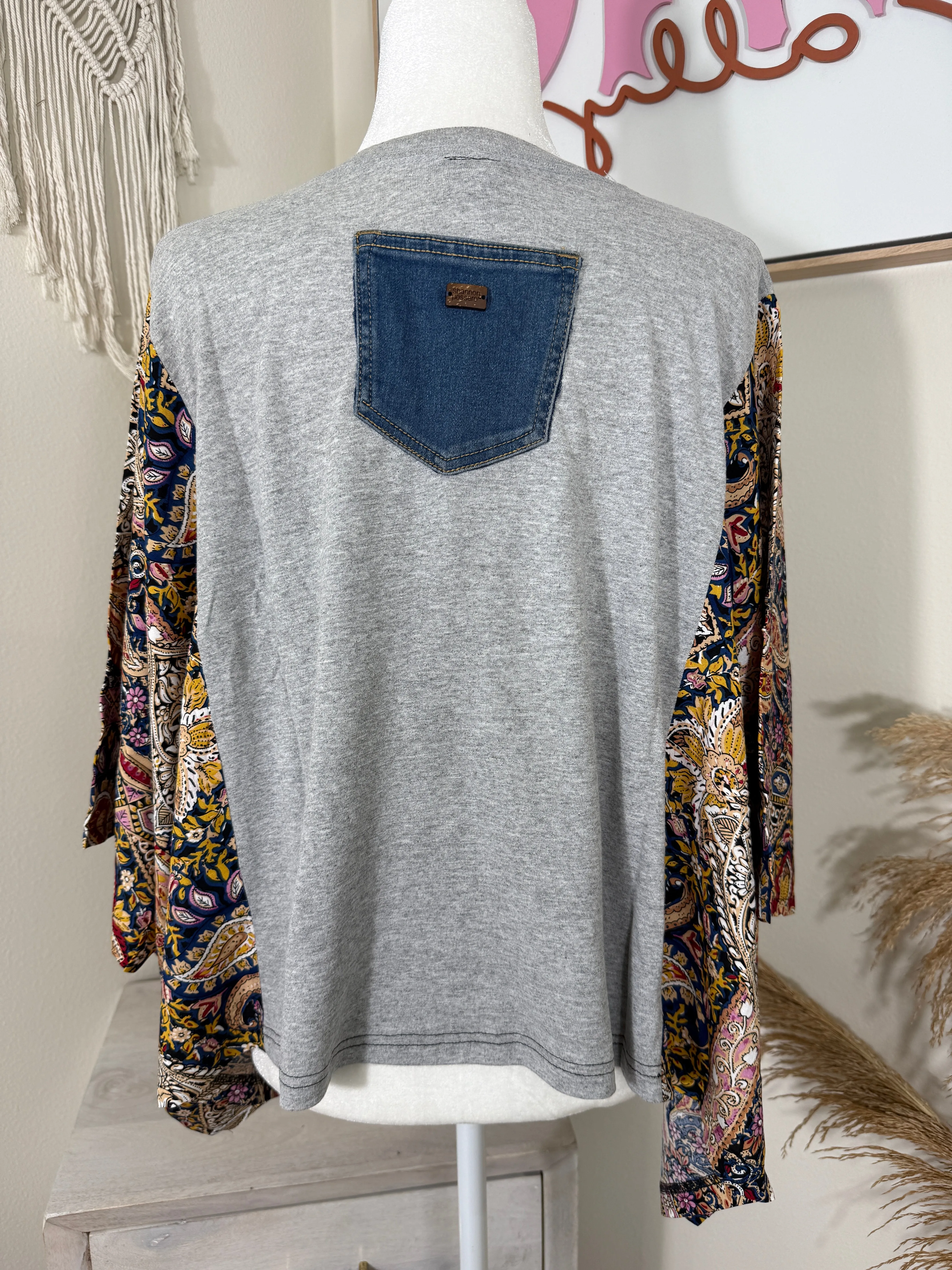 John Elton Mix & Match Tee Grey Floral sold by Chic by Ally B product image thumbnail 2