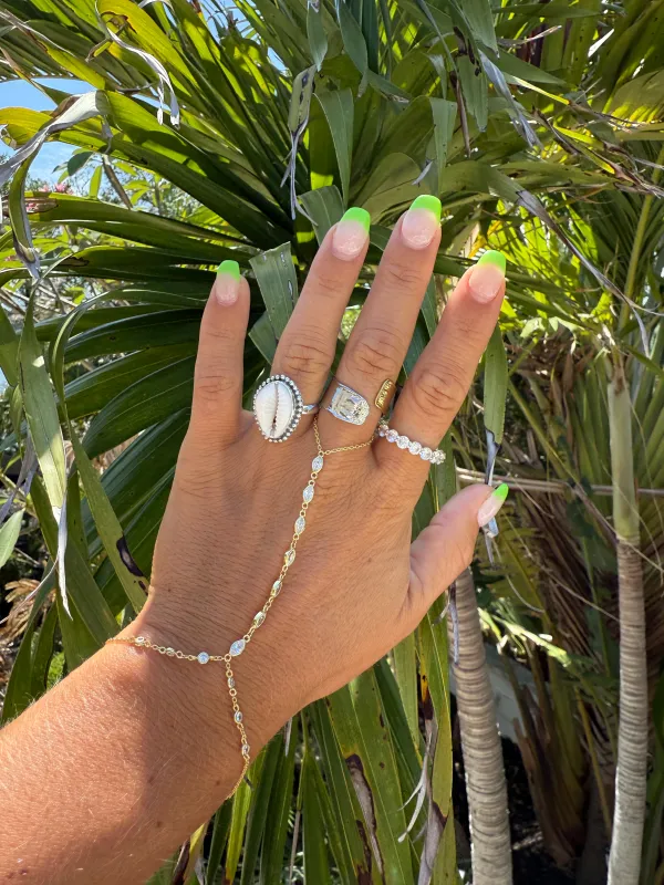 Anastasia Hand Chain Bracelet Gold sold by Chic by Ally B