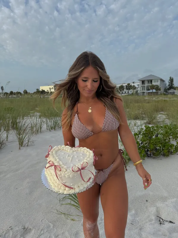 Coco Tree Bikini Top Brown Gingham sold by Chic by Ally B