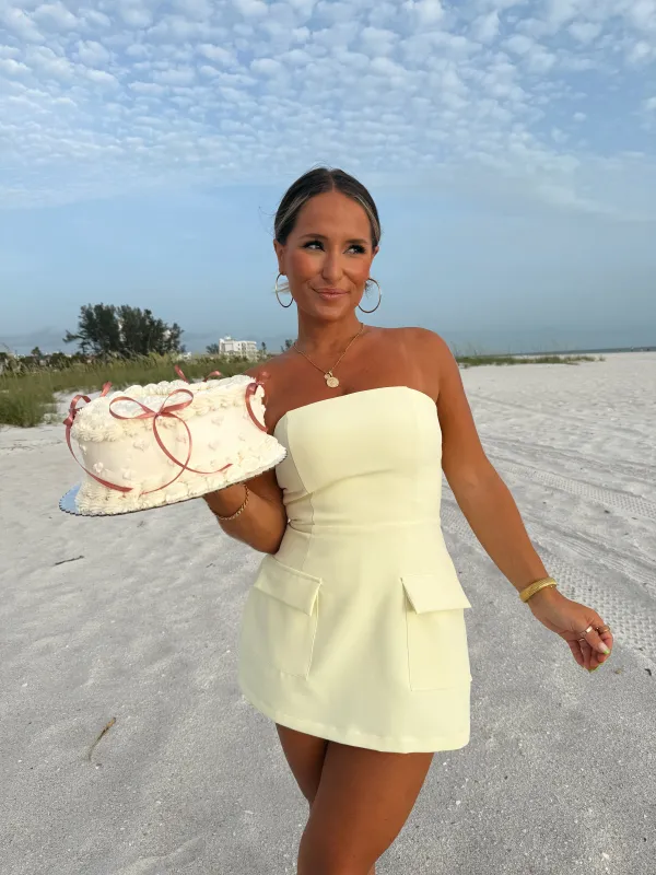 Sunday Brunch Romper Dress Vanilla sold by Chic by Ally B