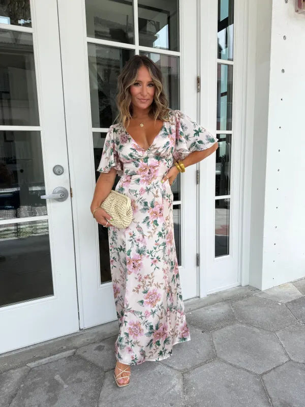 Loving Touch Floral Maxi Dress Ecru sold by Chic by Ally B