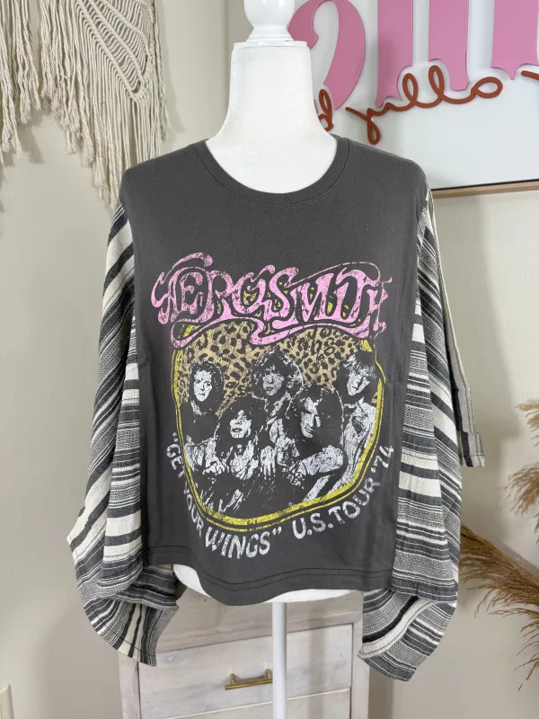 Aerosmith Mix & Match Tee Grey Stripe sold by Chic by Ally B