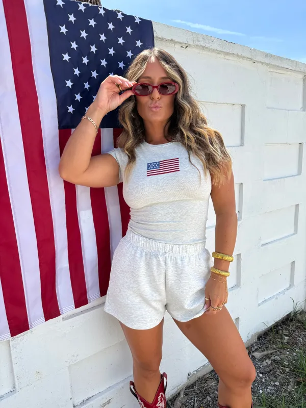 Firework Lounger Shorts Heather Grey sold by Chic by Ally B
