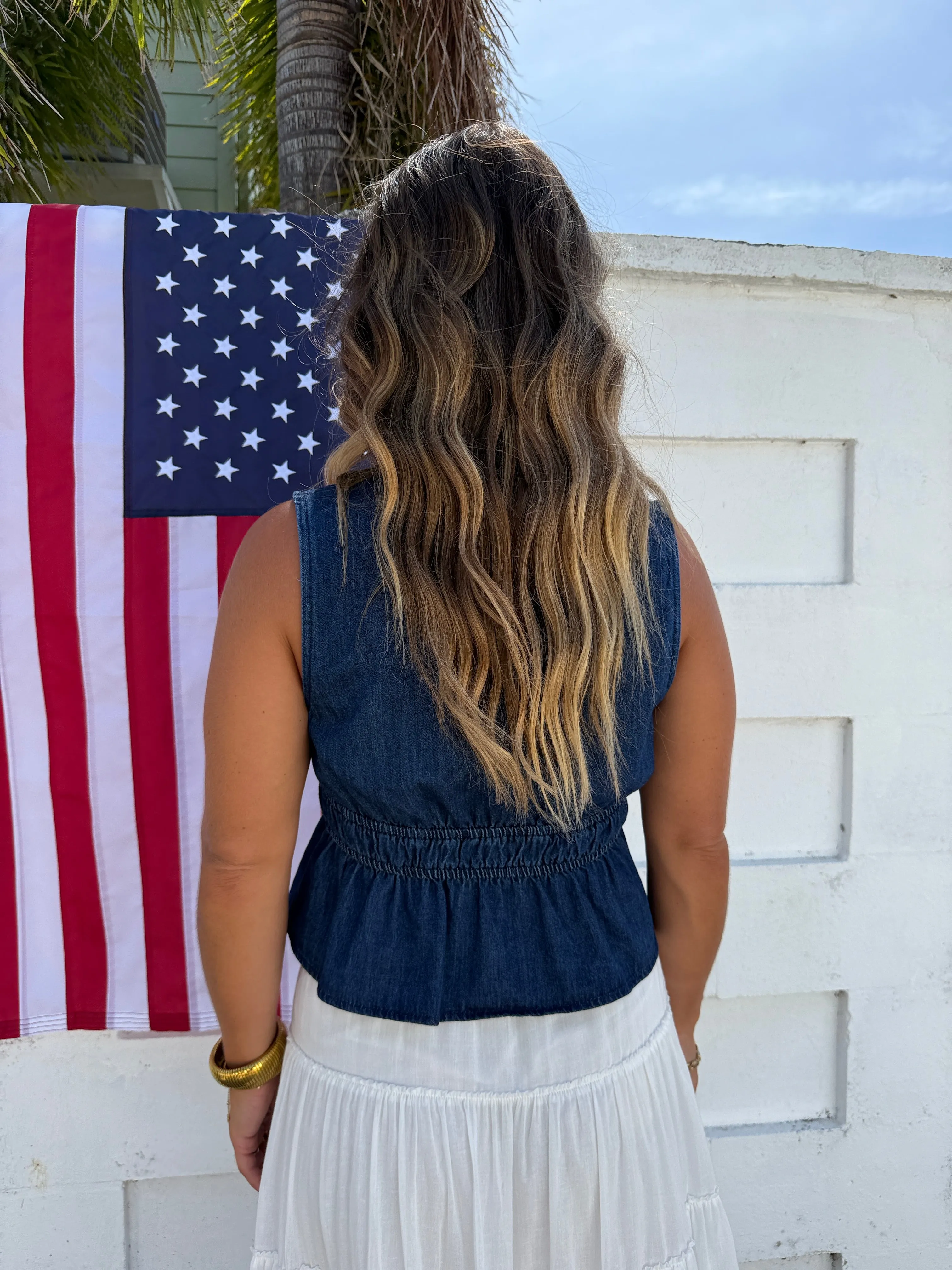 Old Glory Denim Vest Top sold by Chic by Ally B product image thumbnail 3