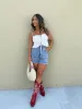 Clear Blue Skies Flowy Shorts Chambray sold by Chic by Ally B