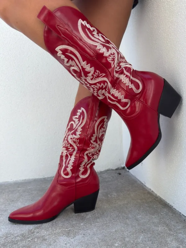 American Cherry Western Cowboy Boots Red sold by Chic by Ally B