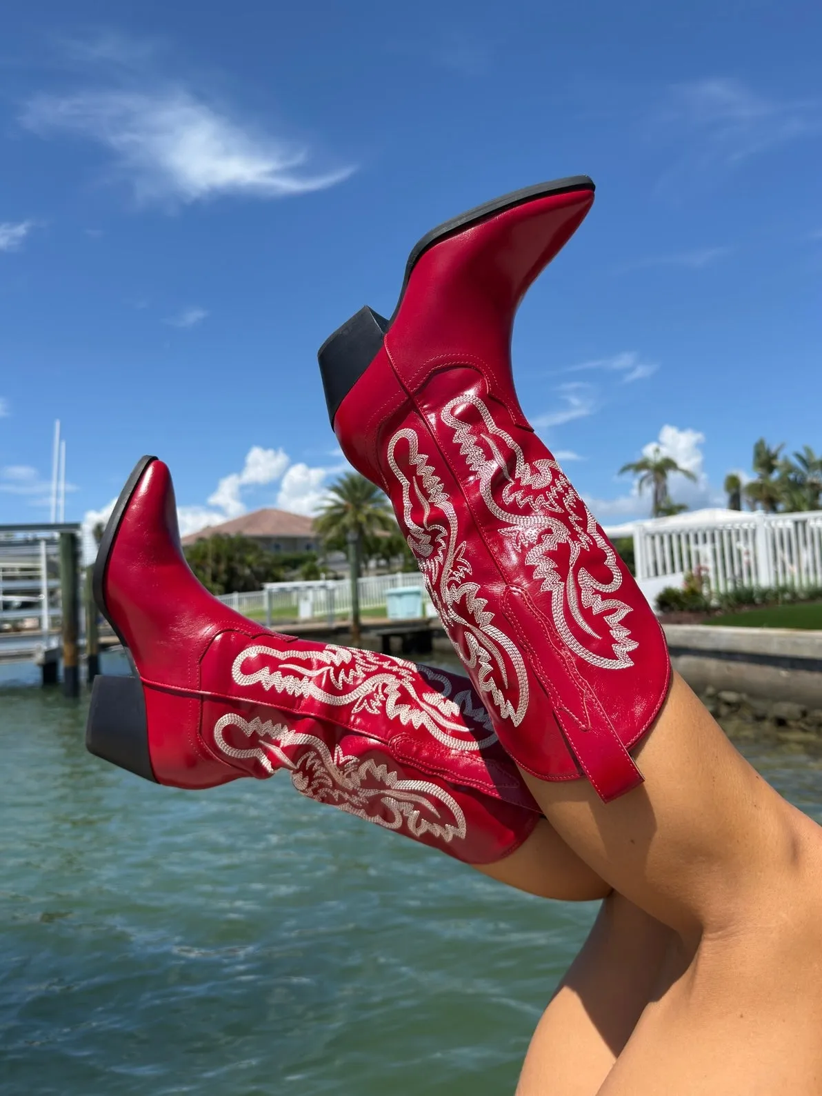 American Cherry Western Cowboy Boots Red sold by Chic by Ally B product image thumbnail 3