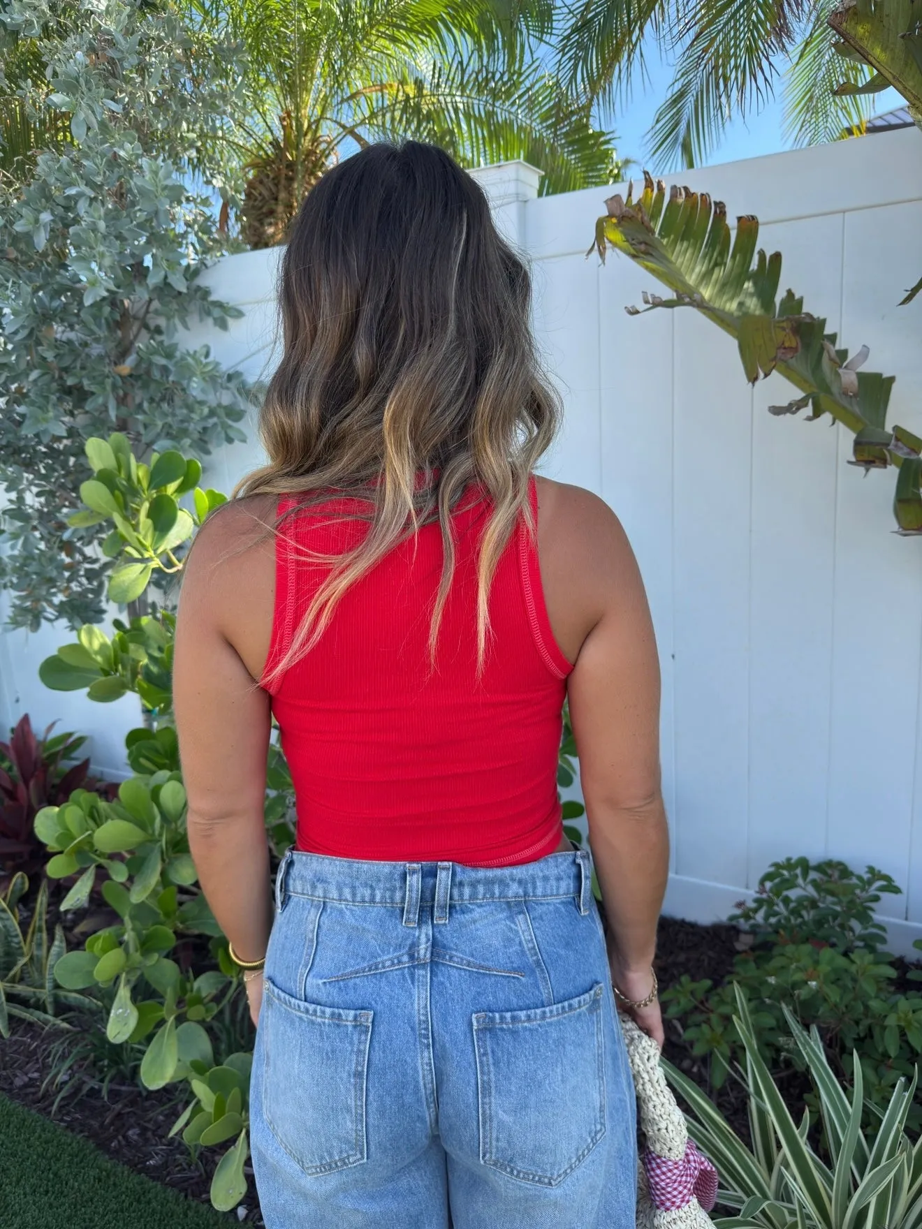 Backyard Bash Ribbed Tank Red sold by Chic by Ally B product image thumbnail 3