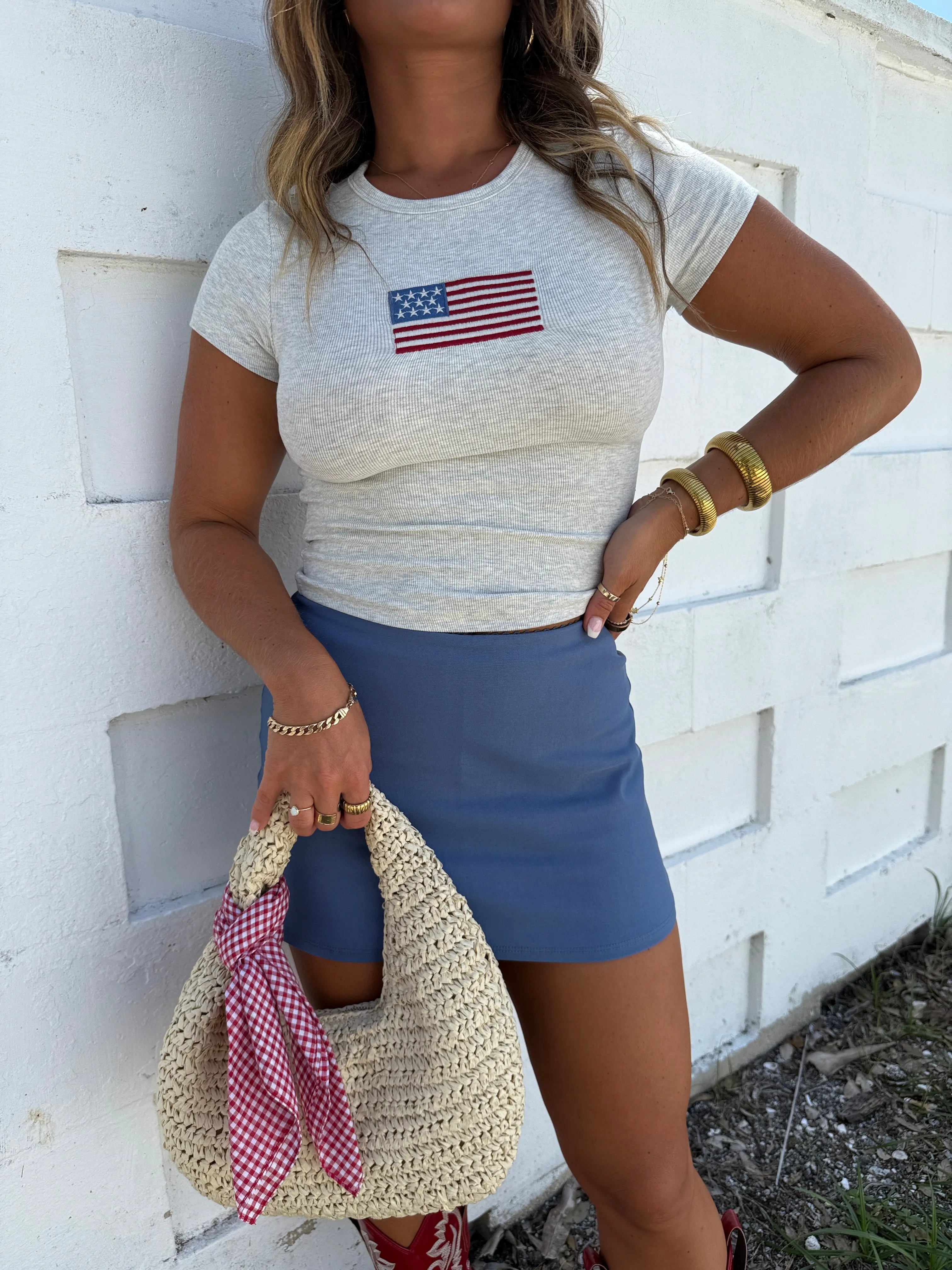 Independence Day Mini Skort Blue sold by Chic by Ally B product image thumbnail 2
