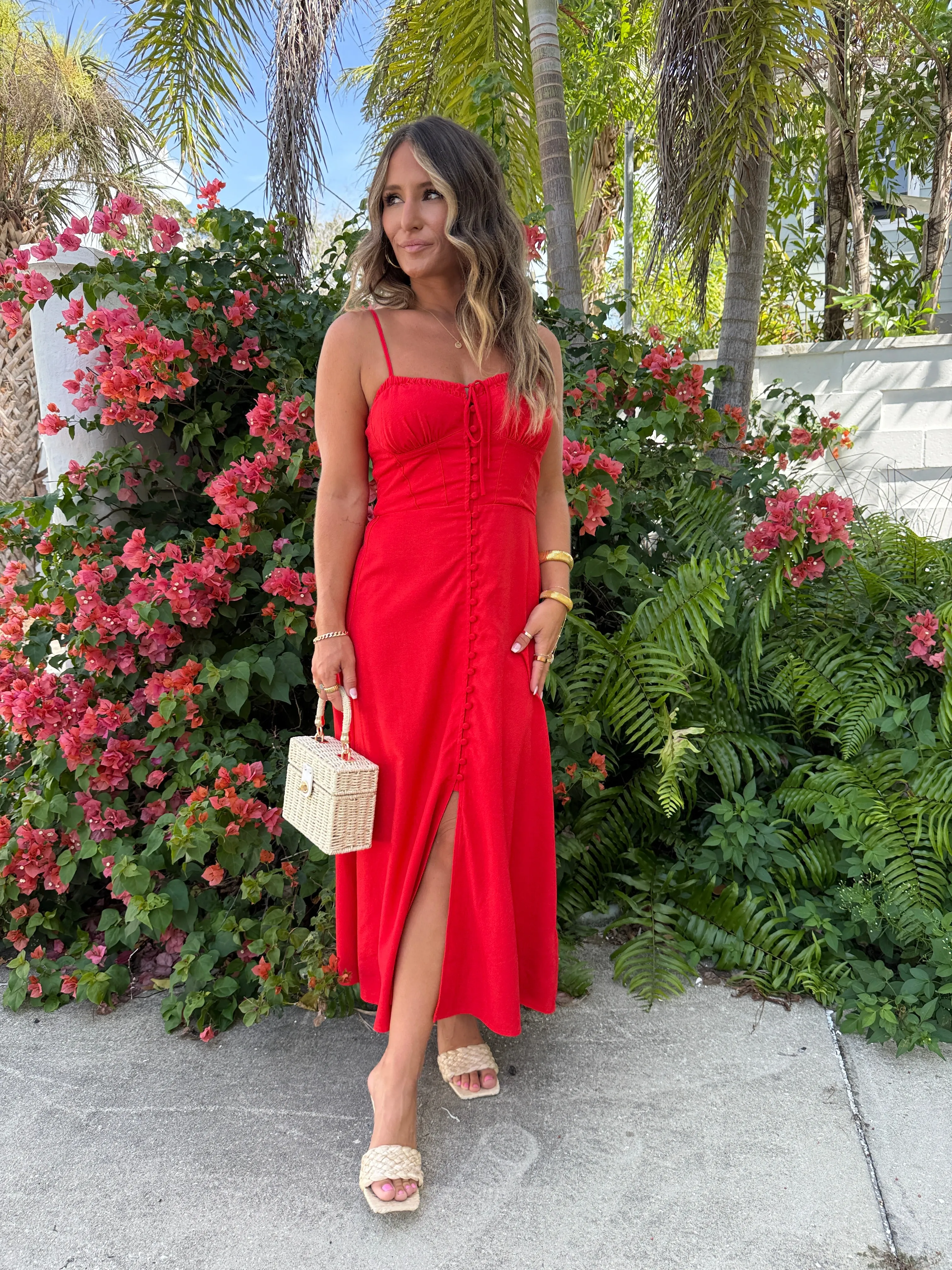 Betsy Ross Corset Midi Dress Rouge Red sold by Chic by Ally B product image thumbnail 3