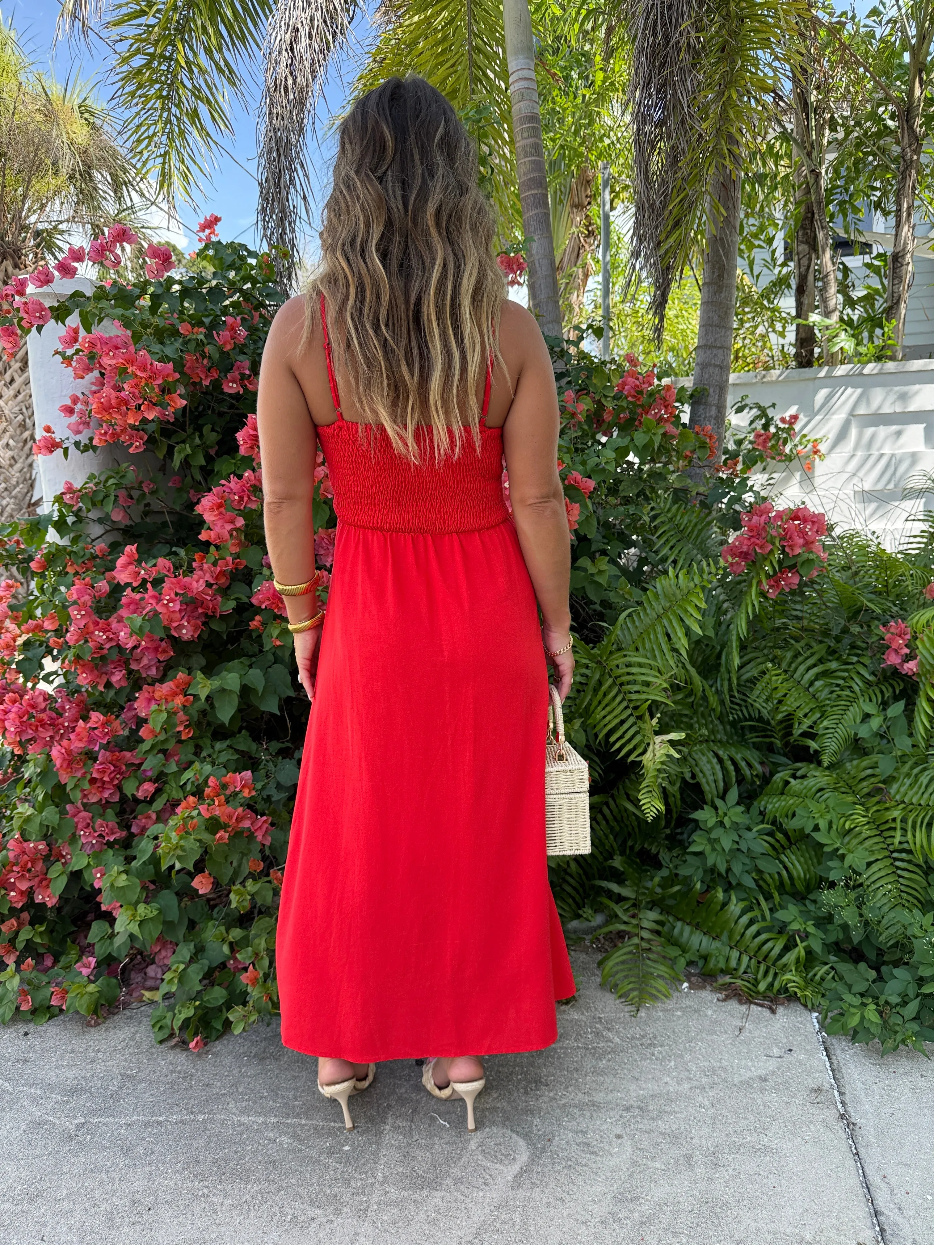 Betsy Ross Corset Midi Dress Rouge Red sold by Chic by Ally B product image thumbnail 4