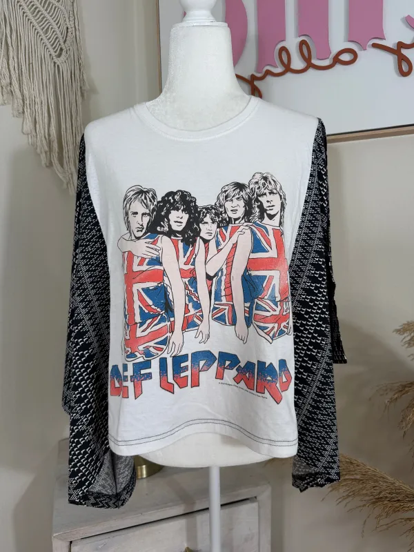 Def Leppard Mix & Match Tee White Aztec sold by Chic by Ally B