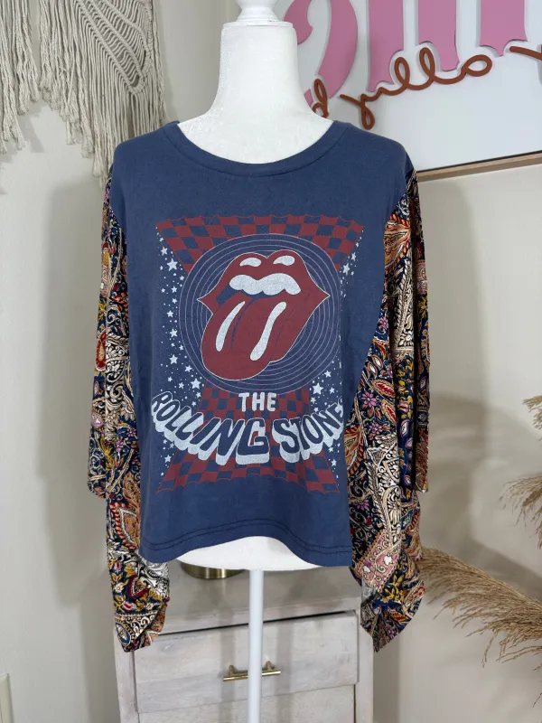 The Rolling Stones Mix & Match Tee Blue Floral sold by Chic by Ally B