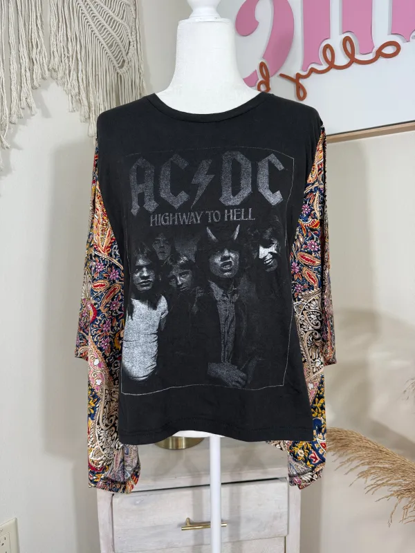AC/DC Mix & Match Tee Black Floral sold by Chic by Ally B