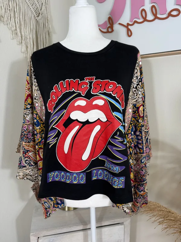 The Rolling Stones Mix & Match Tee Black Floral sold by Chic by Ally B