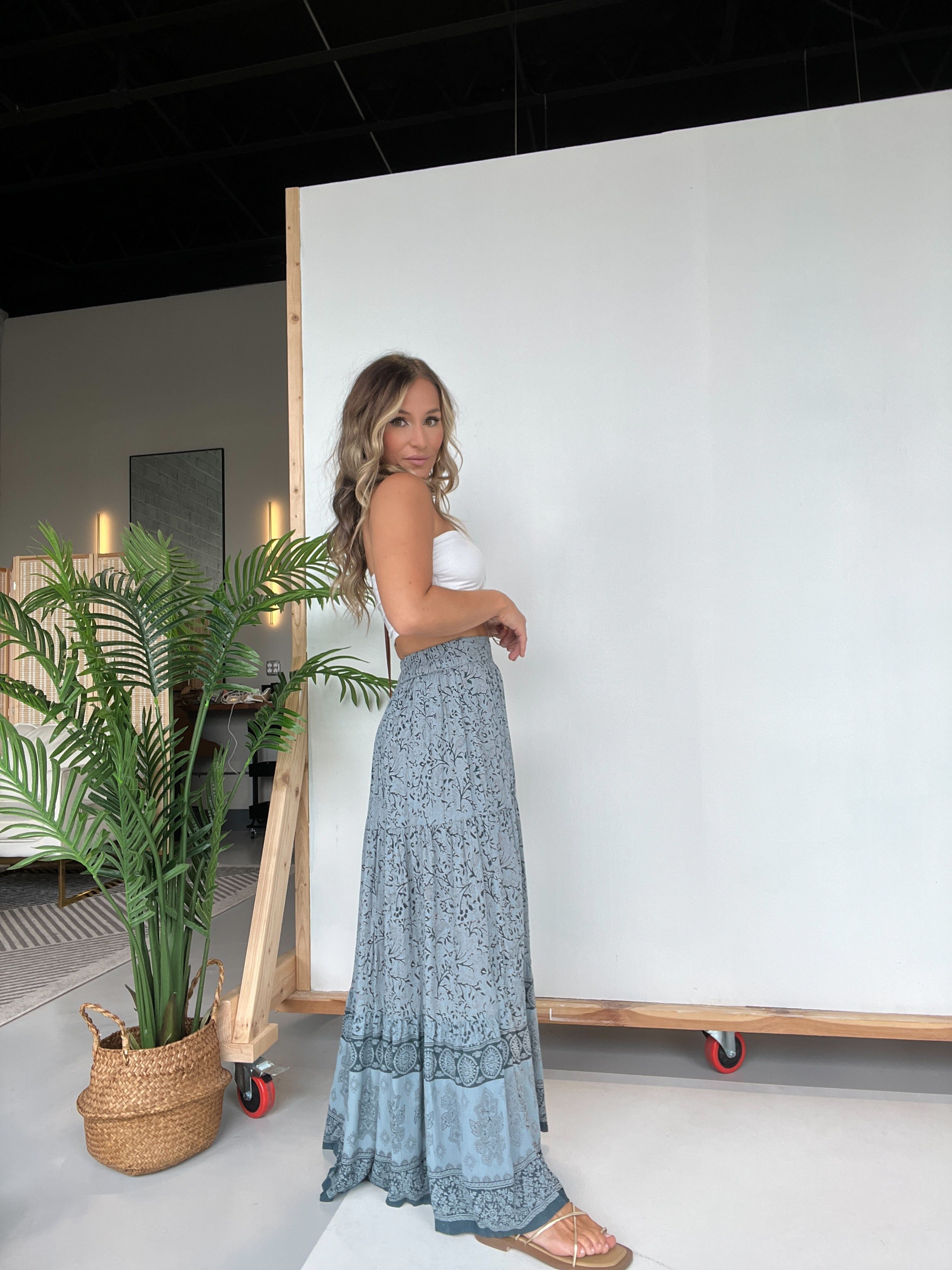 Wild Child Boho Maxi Skirt Blue sold by Chic by Ally B product image thumbnail 3