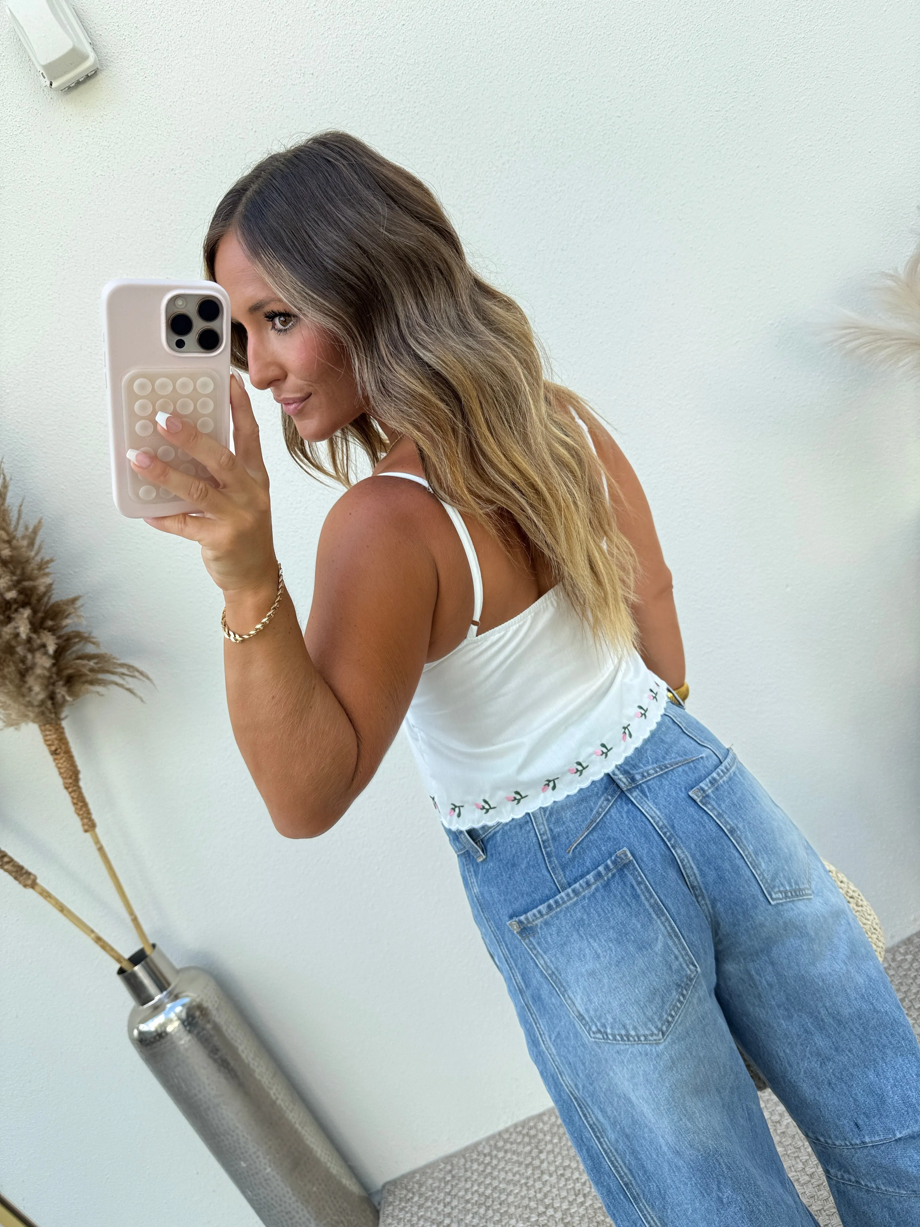 Portofino Floral Blouse Tank White sold by Chic by Ally B product image thumbnail 3