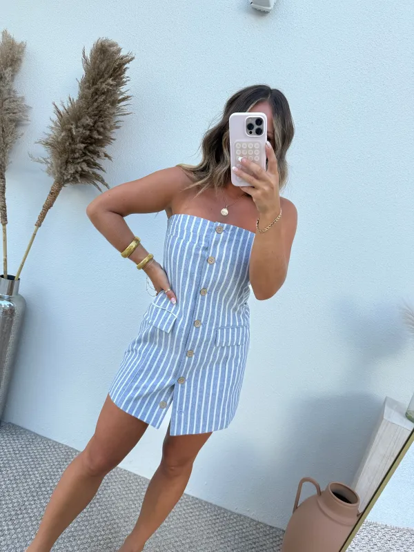 Pin Striped Cutie Mini Dress Blue sold by Chic by Ally B