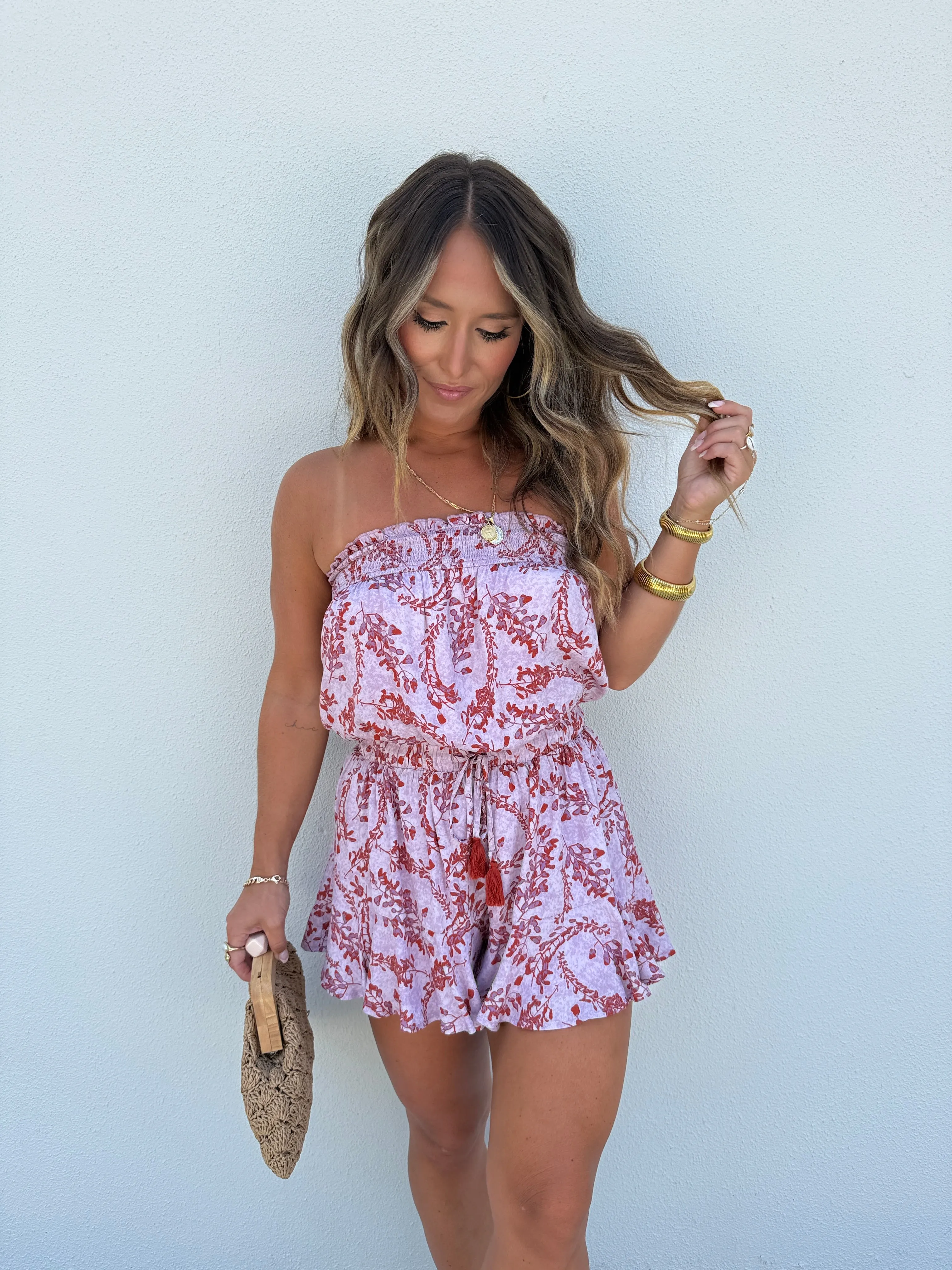 Soul Ties Tube Top Romper Pink Multi sold by Chic by Ally B product image thumbnail 2