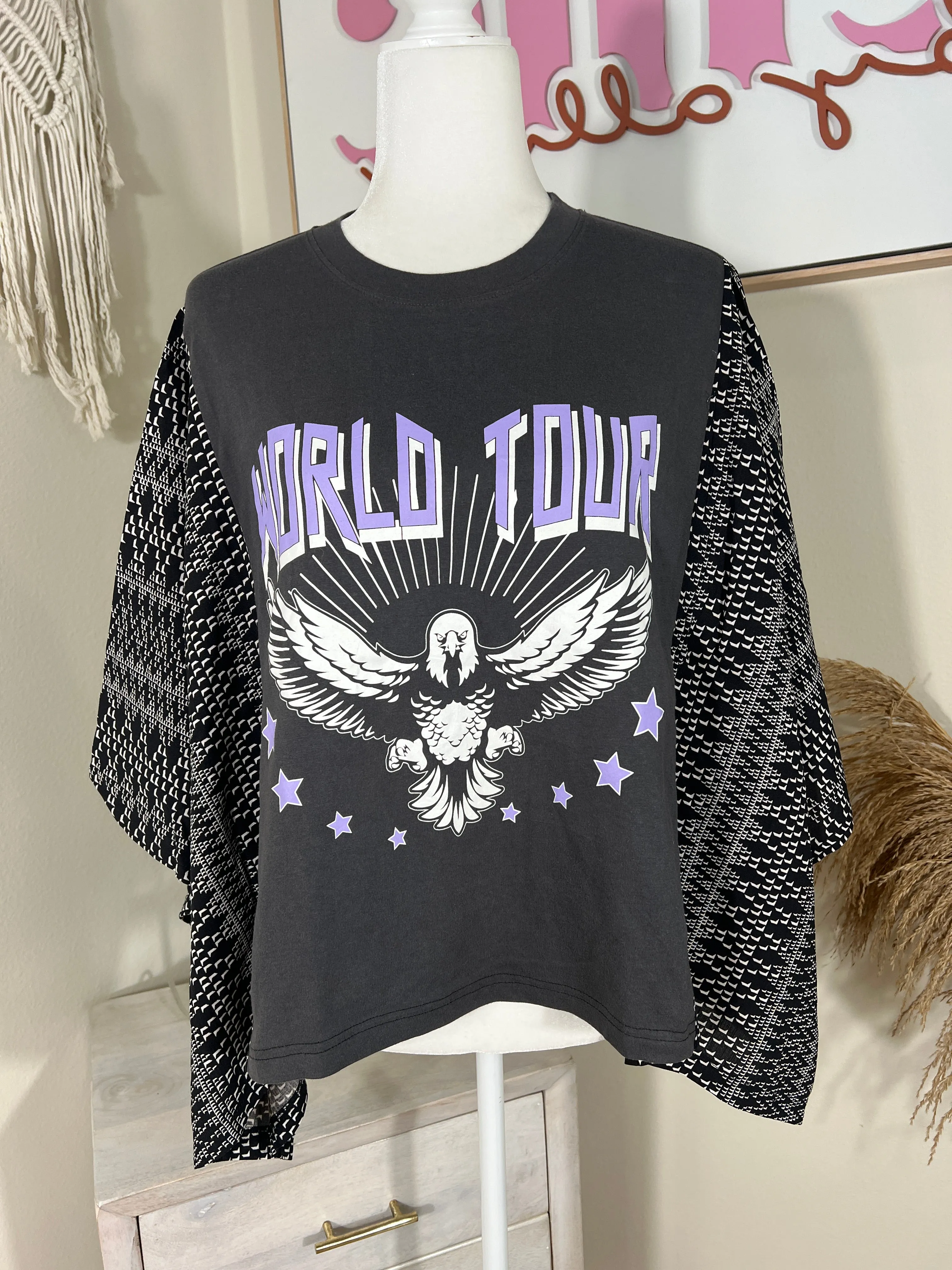 World Tour Mix & Match Tee Black Aztec sold by Chic by Ally B