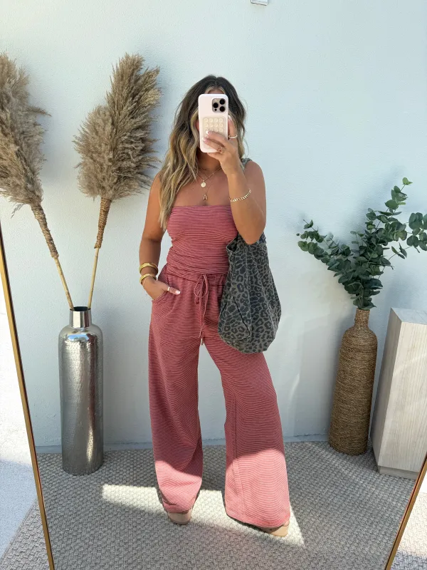 Lounge Luxe Pants Set Striped Rust sold by Chic by Ally B