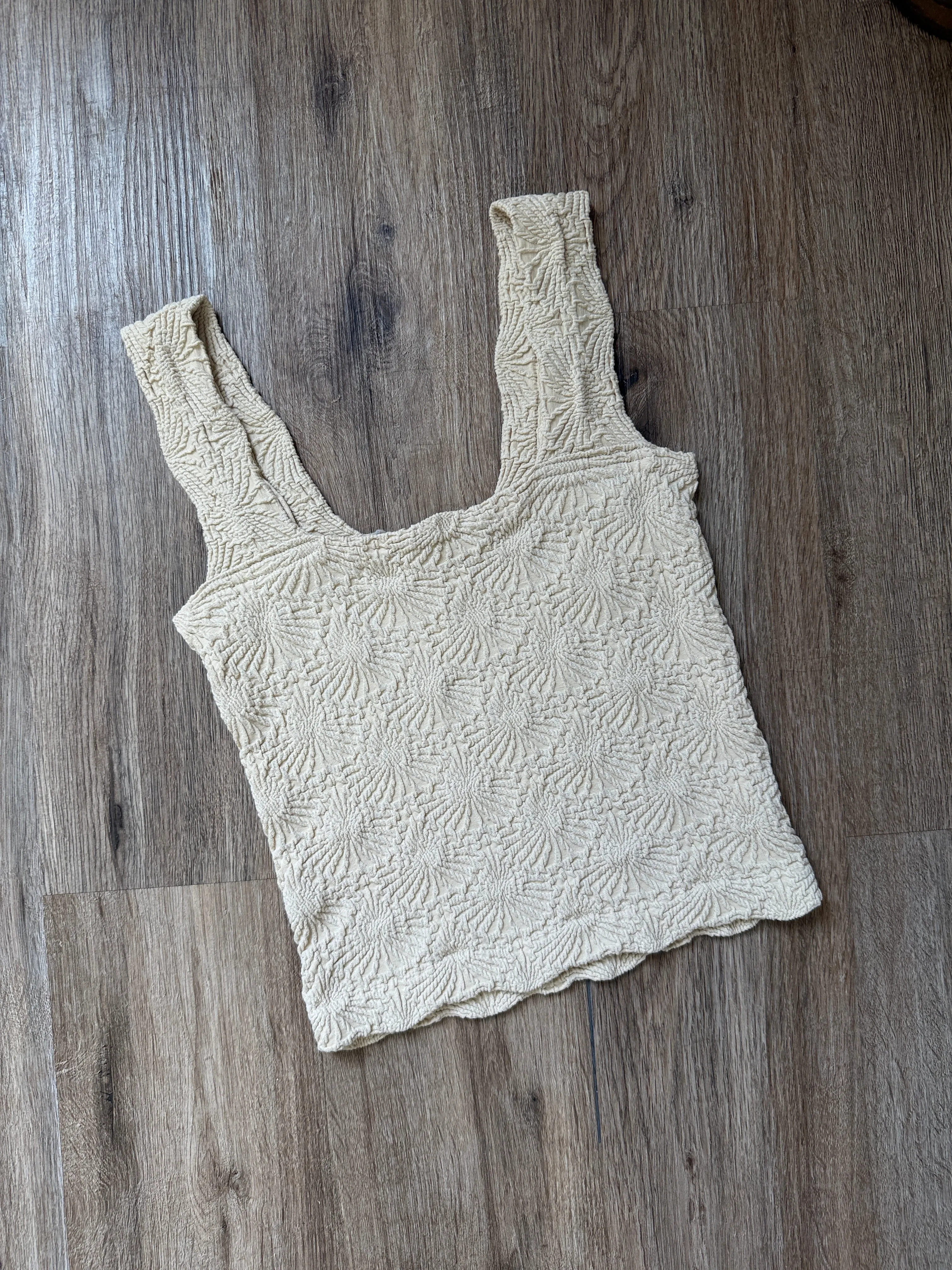 Serene Embossed Tank Cream sold by Chic by Ally B product image thumbnail 4