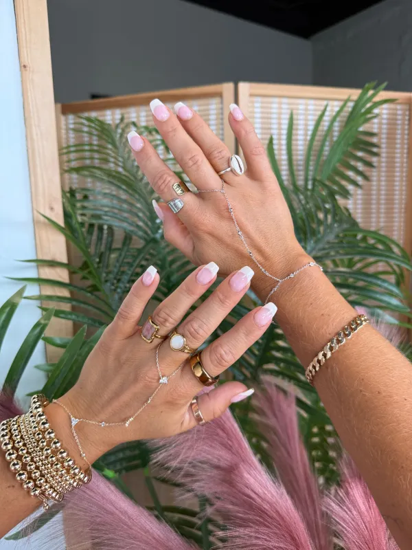 Yardie Hand Chain Bracelet Silver sold by Chic by Ally B