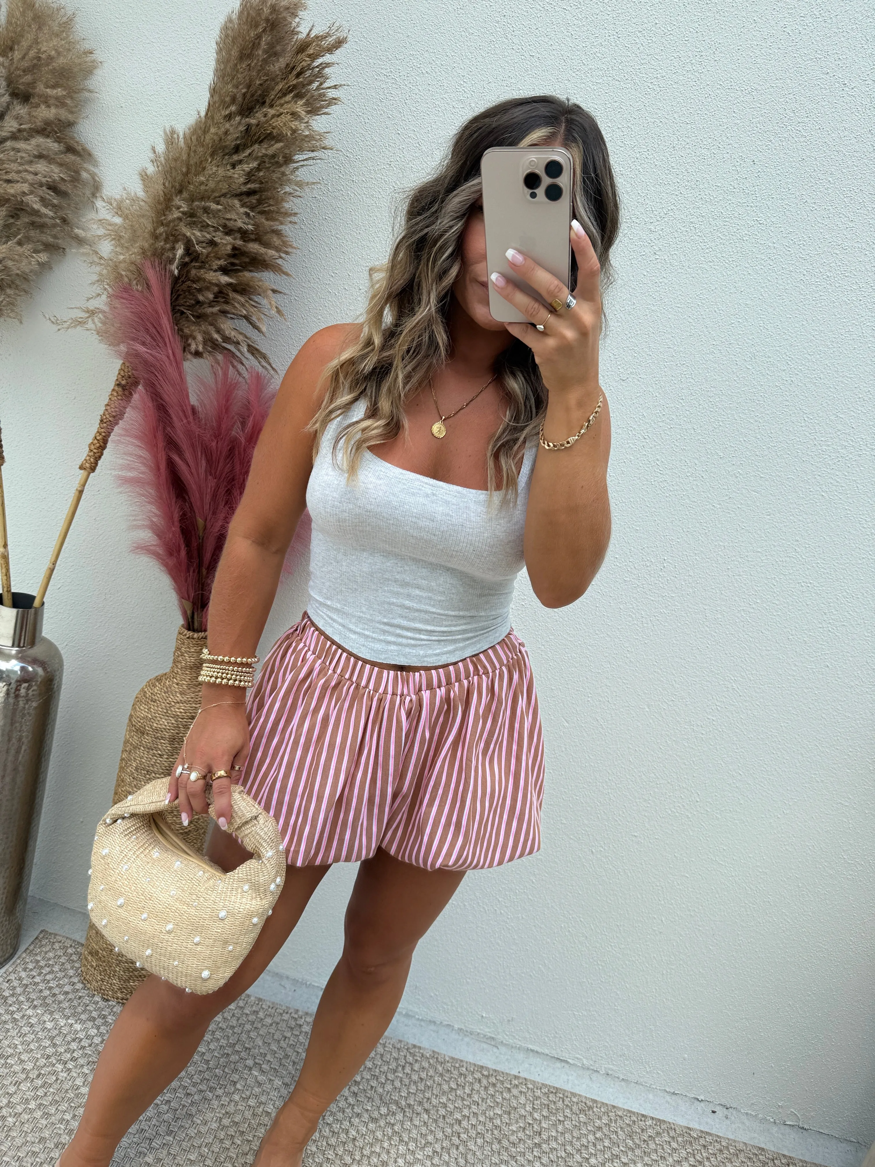 Life's a Jungle Bubble Skort Pink Stripe sold by Chic by Ally B