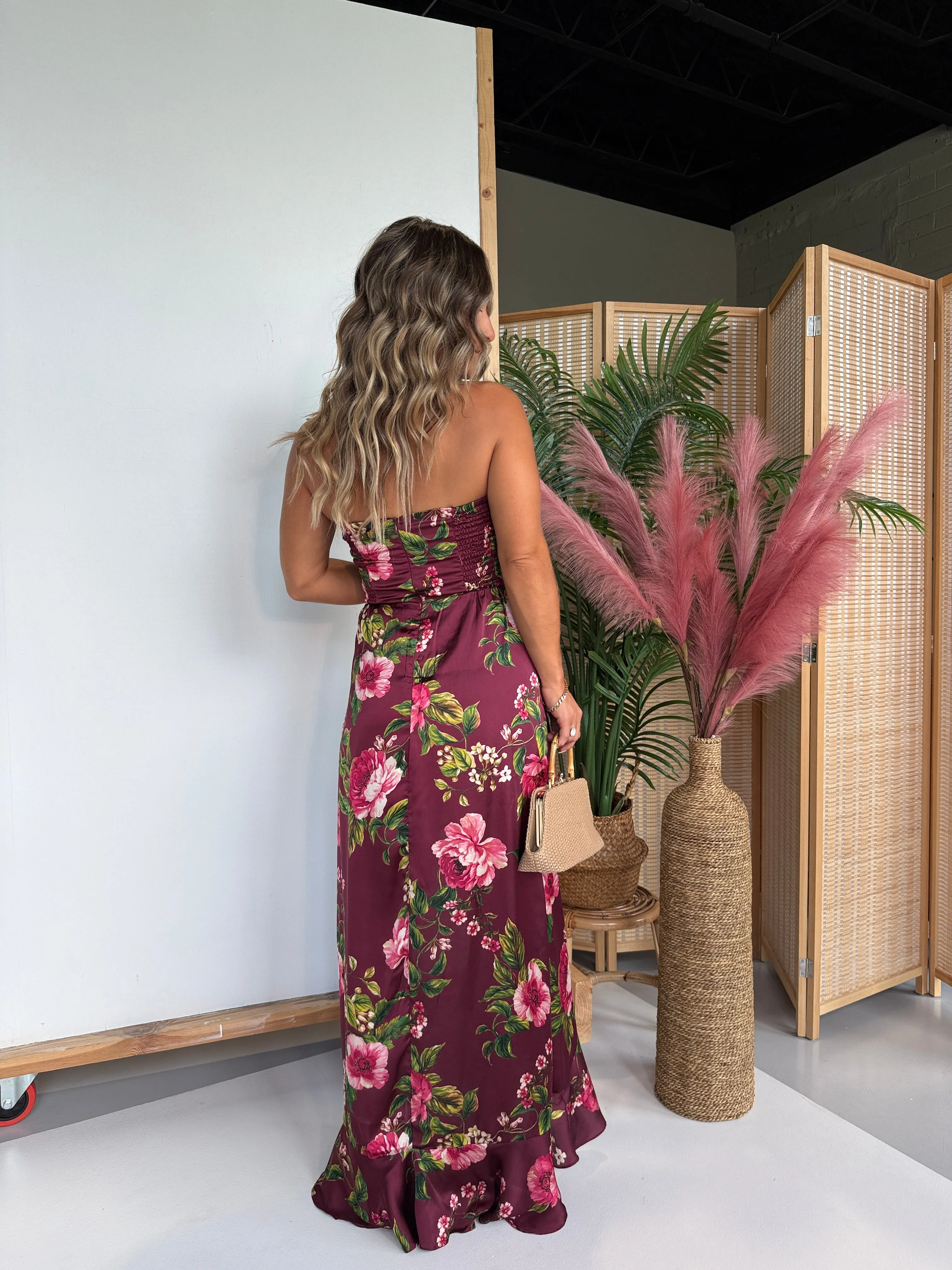 Delicate Timing Maxi Dress Merlot Rose sold by Chic by Ally B product image thumbnail 5