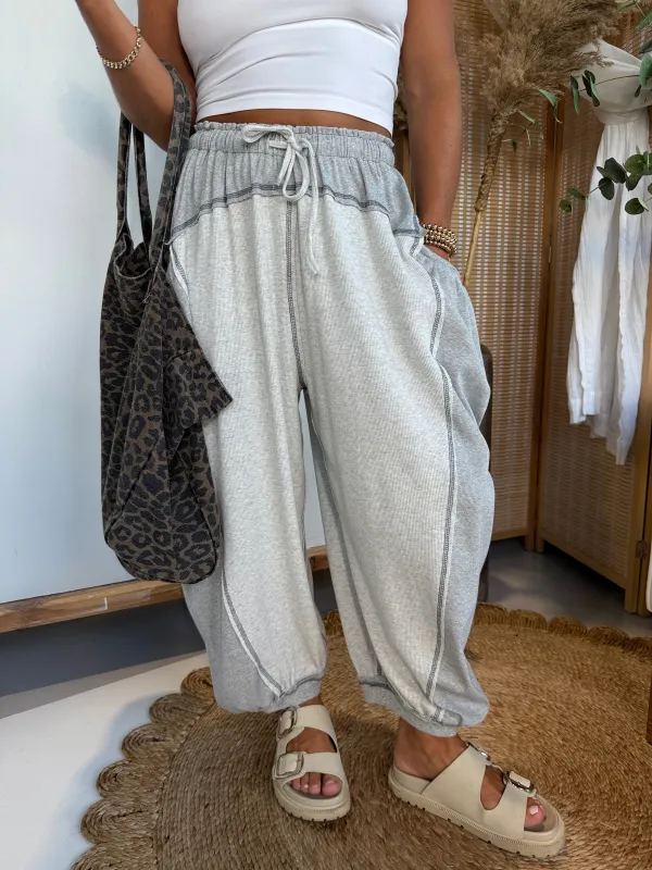 Soft Stay Lounge Pants Oatmeal Grey sold by Chic by Ally B